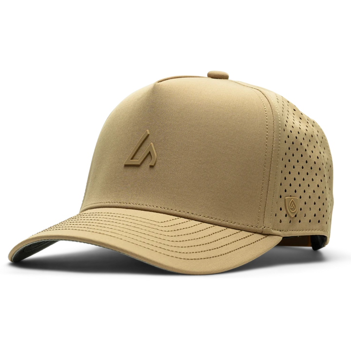 Suay Apex 5-panel snapback hat in Camel - front view