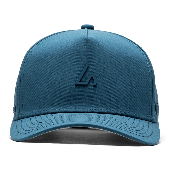 Suay Apex 5-panel snapback hat in Harbor Blue - side view