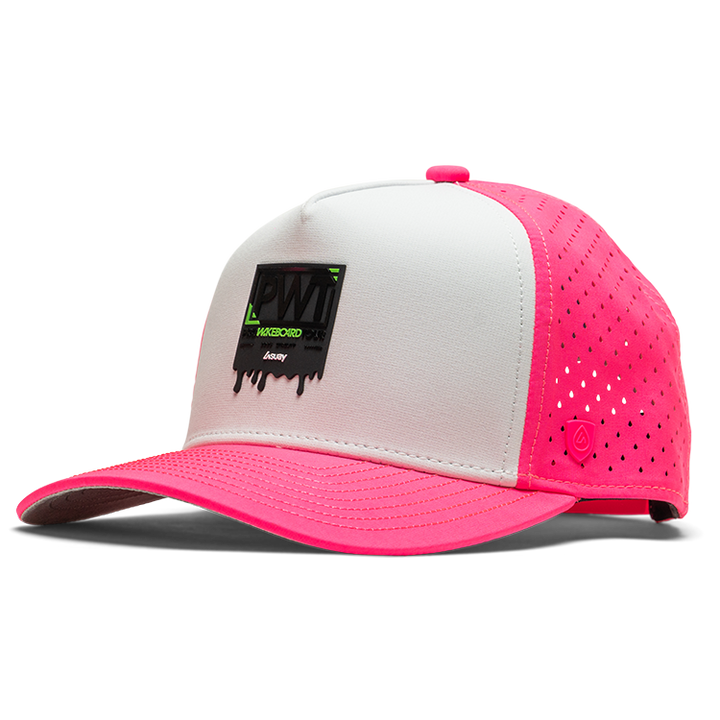 Suay PWT x Suay 5-panel snapback hat in Apex Wild - Neon Pink/White - front view