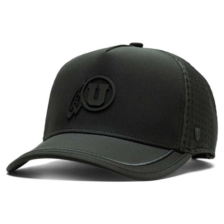University of Utah x Suay - Black Apex Shift (Feather) hat - angle view