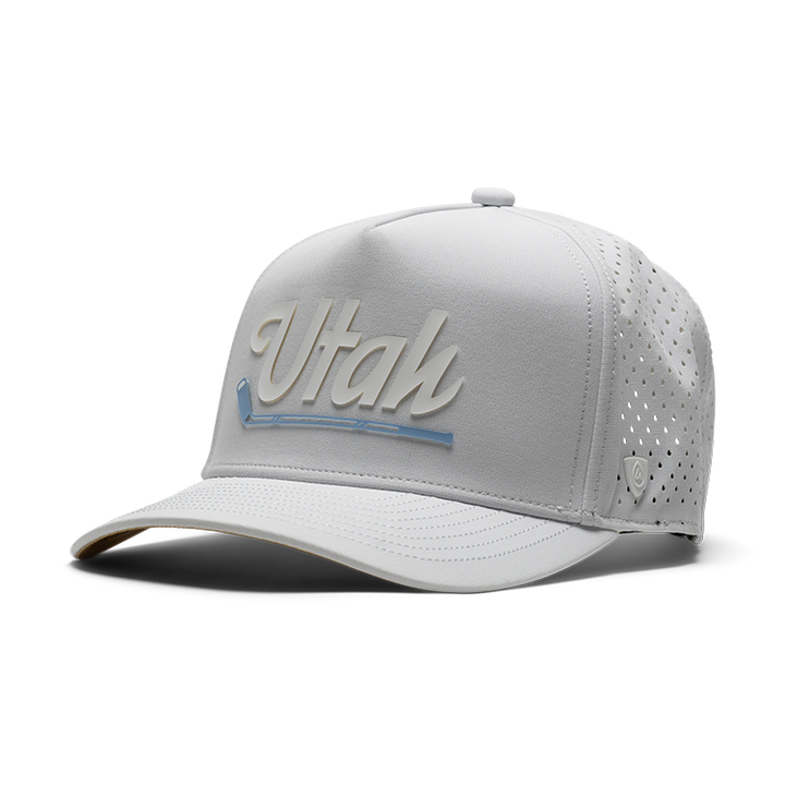 Suay Apex 5-panel snapback hat in White - front view