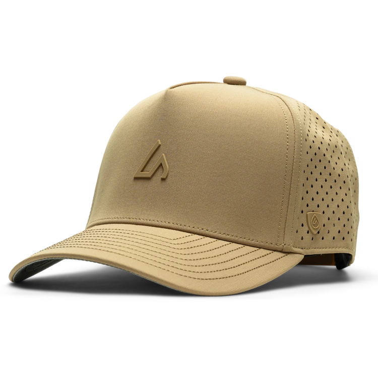 Suay Apex 5-panel snapback hat in Camel - front view