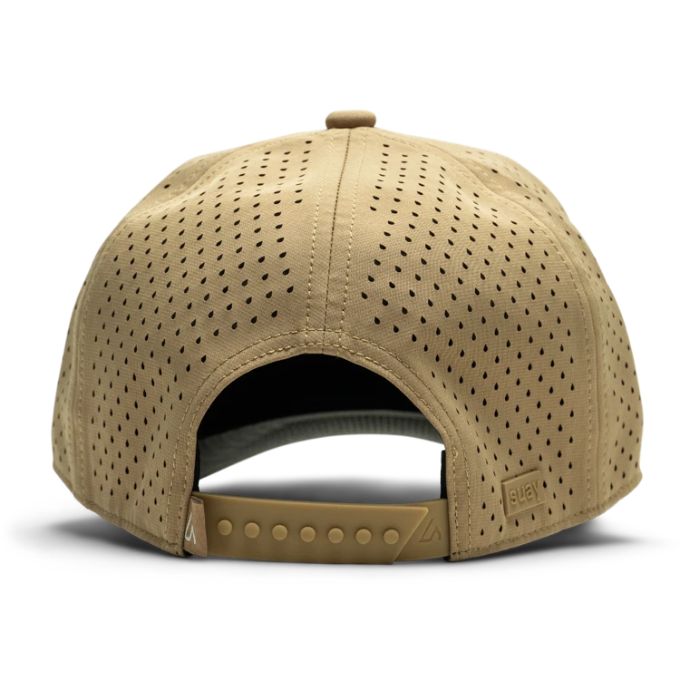 Suay Apex 5-panel snapback hat in Camel - back view