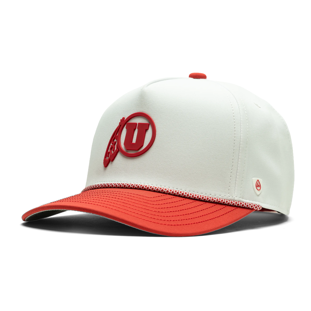 University of Utah x Suay - Red / White Apex Eyelets (Feather) hat - angle view
