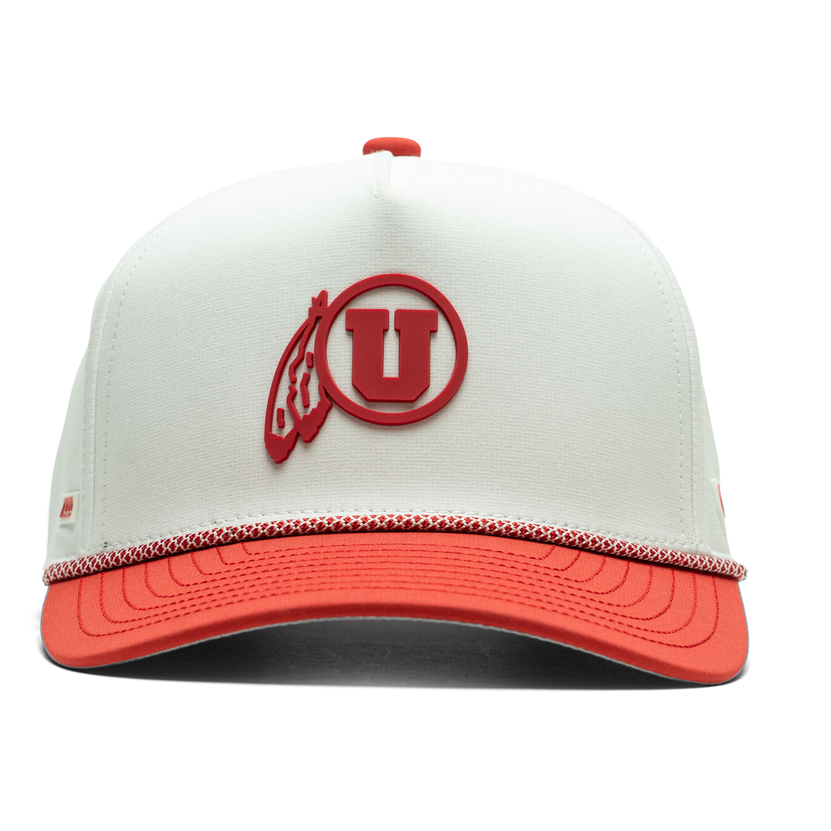 University of Utah x Suay - Red / White Apex Eyelets (Feather) hat - front view