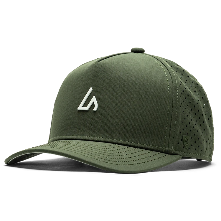Suay Apex 5-panel snapback hat in Forest / White - front view