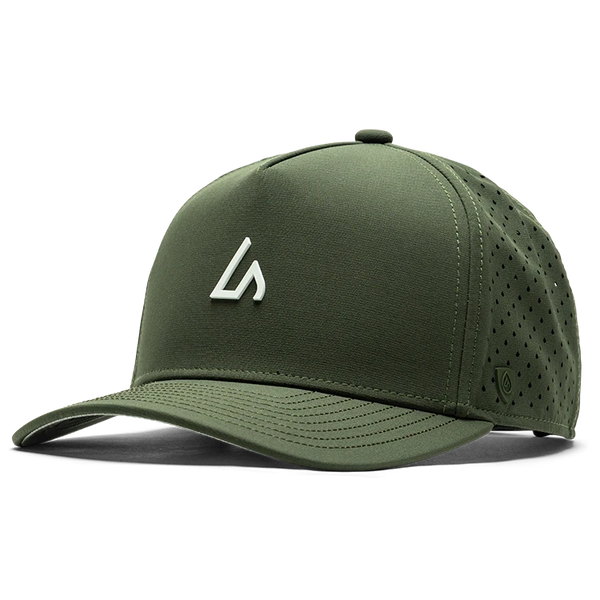 Suay Apex 5-panel snapback hat in Forest / White - front view