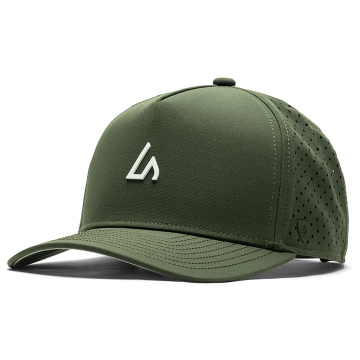 Suay Apex 5-panel snapback hat in Forest / White - front view