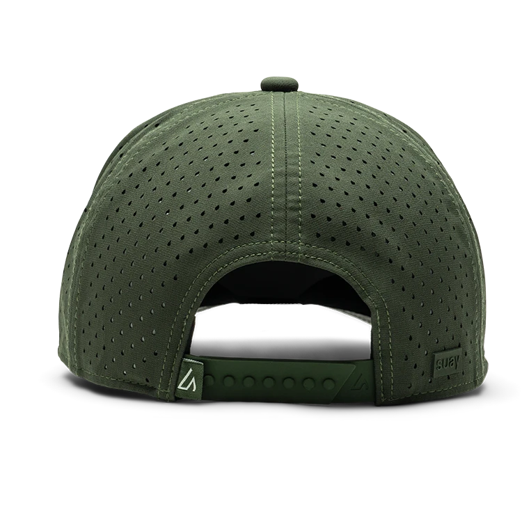 Suay Apex 5-panel snapback hat in Forest - detail view