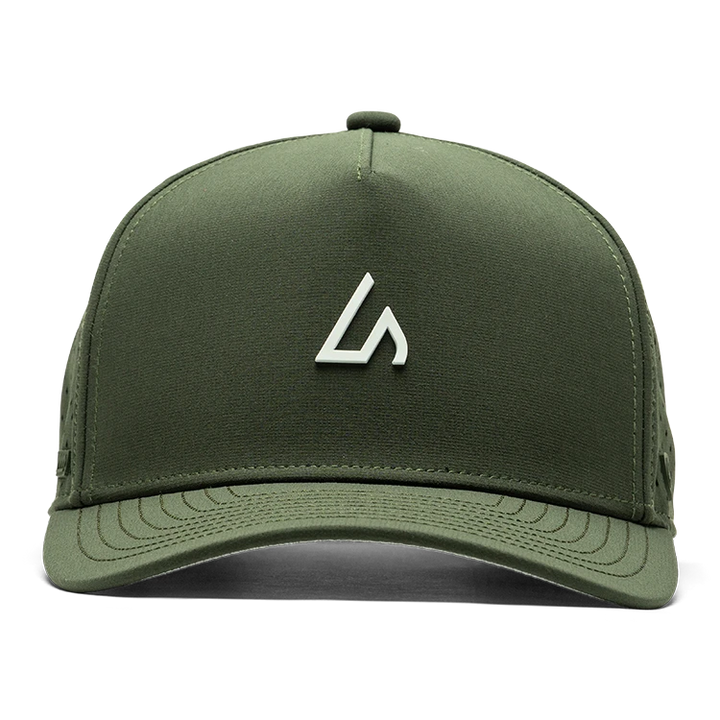 Suay Apex 5-panel snapback hat in Forest / White - side view