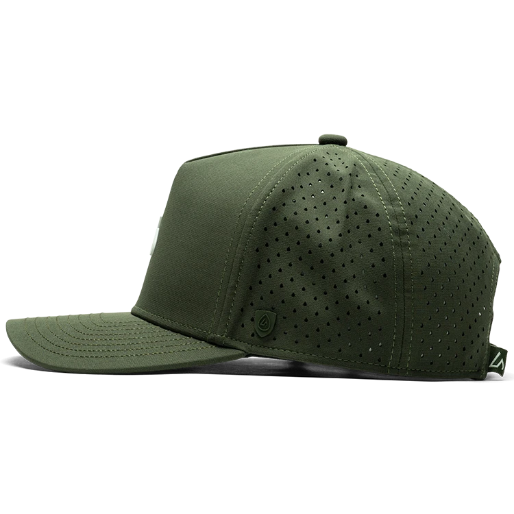 Suay Apex 5-panel snapback hat in Forest / White - back view