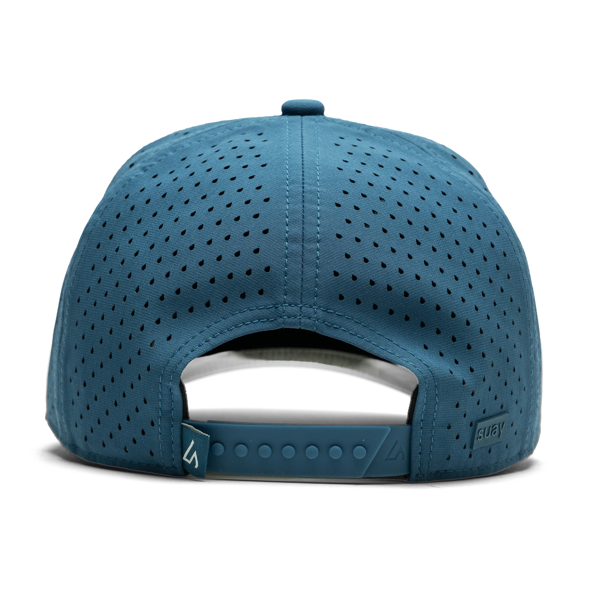 Suay Apex 5-panel snapback hat in Harbor Blue / White - back view