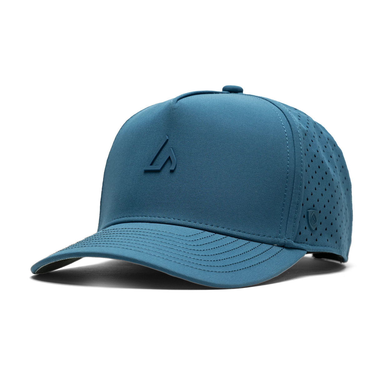 Suay Apex 5-panel snapback hat in Harbor Blue - angle view