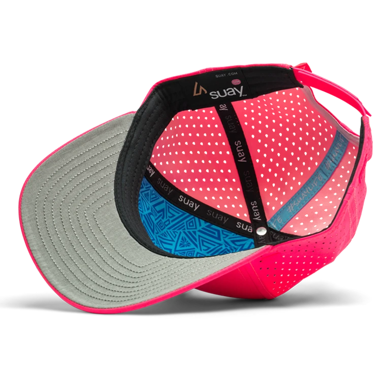 Suay Apex Wild 5-panel snapback hat in Neon Pink - detail view