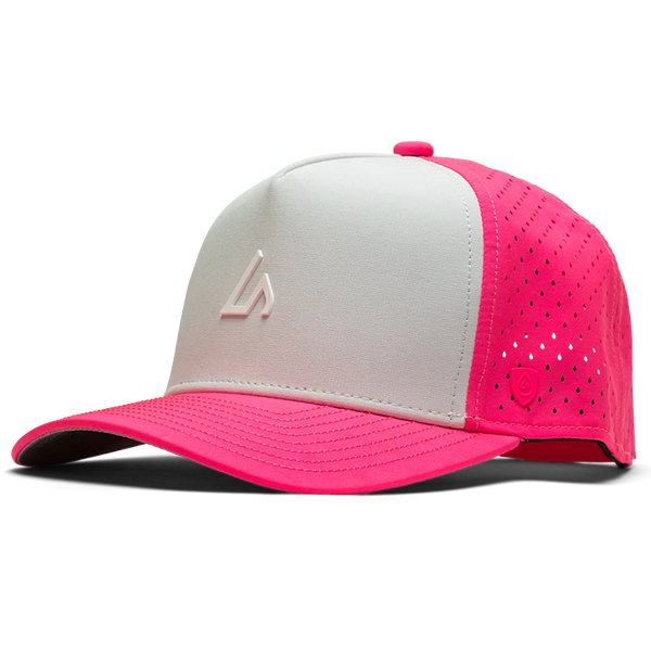 Suay Apex Wild 5-panel snapback hat in Neon Pink/White - front view