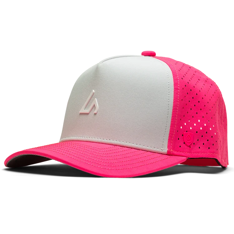 Suay Apex Wild 5-panel snapback hat in Neon Pink/White - front view