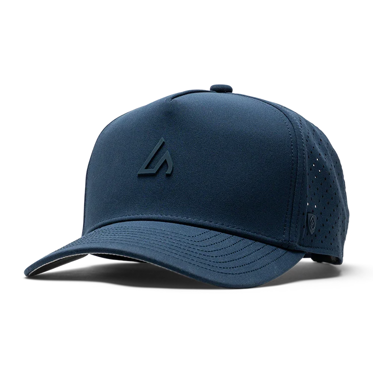 Suay Apex 5-panel snapback hat in Navy - front view