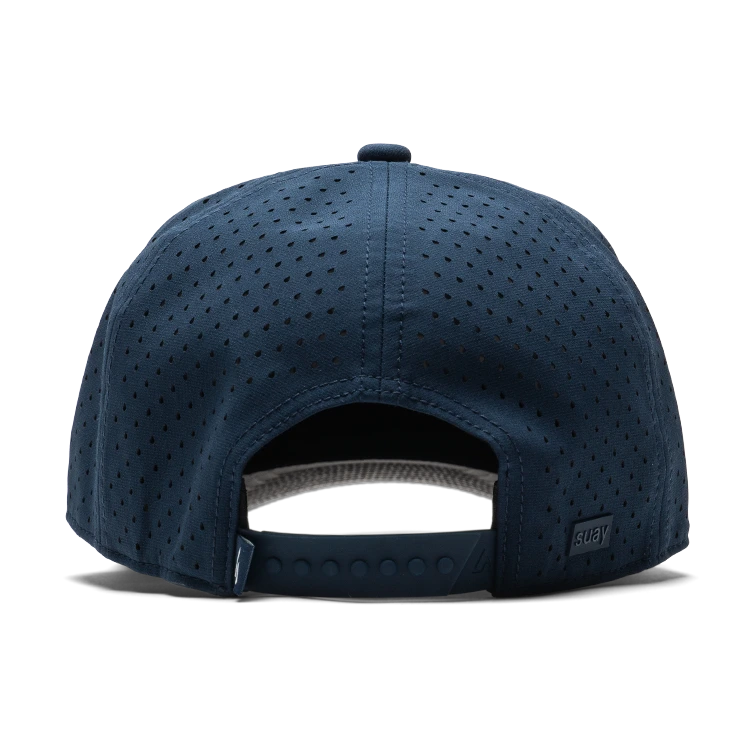 Suay Apex 5-panel snapback hat in Navy / White - lifestyle shot