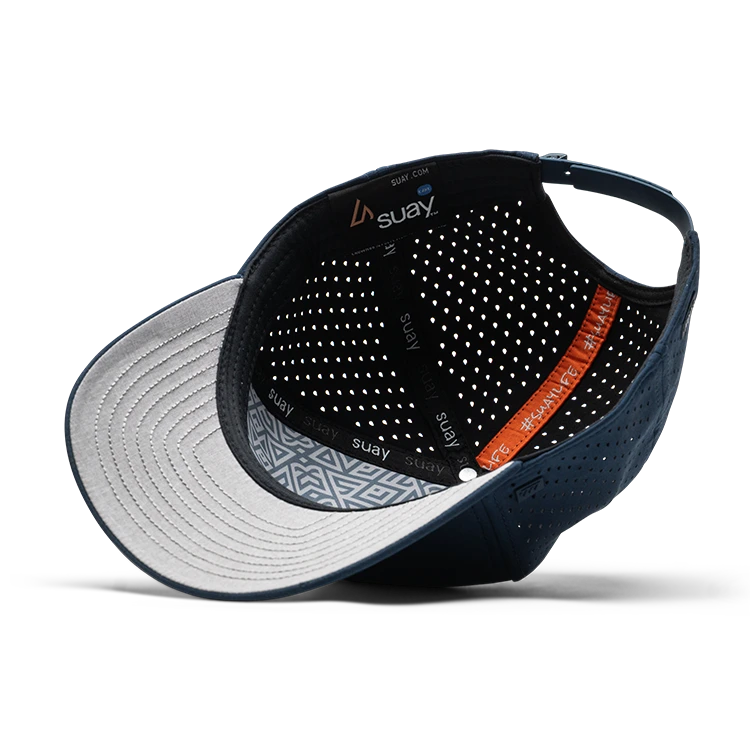 Suay Apex 5-panel snapback hat in Navy / White - detail view