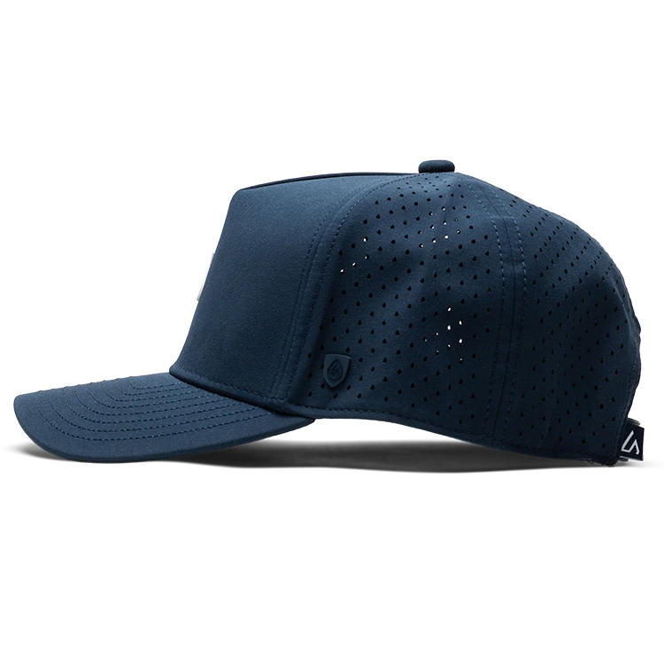 Suay Apex 5-panel snapback hat in Navy / White - back view