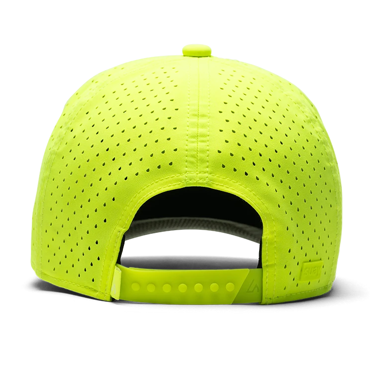 Suay PWT x Suay 5-panel snapback hat in Apex Wild - Neon Yellow/White - detail view