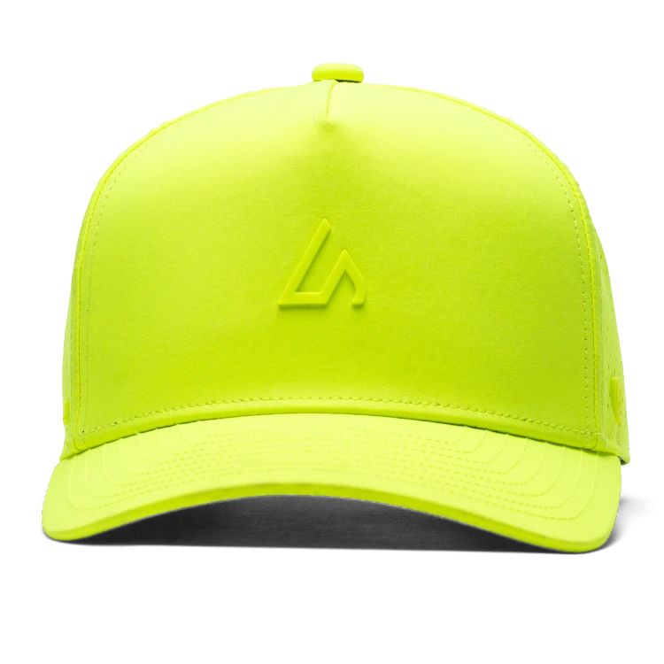 Suay Apex Wild 5-panel snapback hat in Neon Yellow - side view