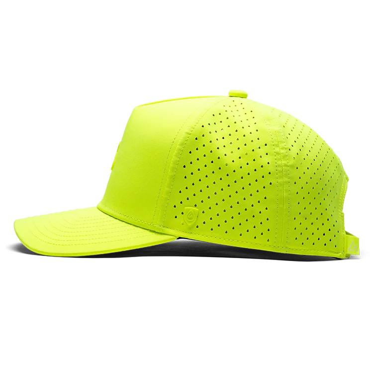 Suay Apex Wild 5-panel snapback hat in Neon Yellow - back view