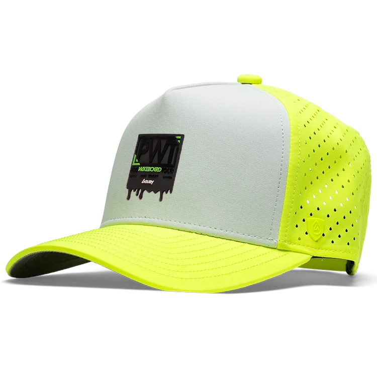 Suay PWT x Suay 5-panel snapback hat in Apex Wild - Neon Yellow/White - front view