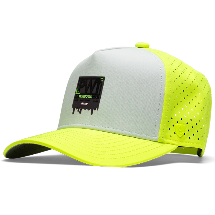 Suay PWT x Suay 5-panel snapback hat in Apex Wild - Neon Yellow/White - front view