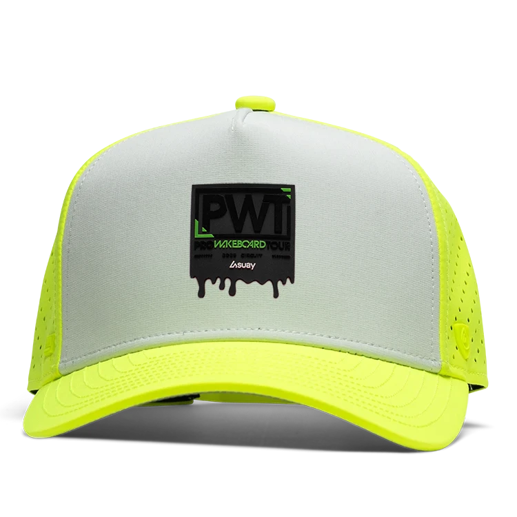 Suay PWT x Suay 5-panel snapback hat in Apex Wild - Neon Yellow/White - side view