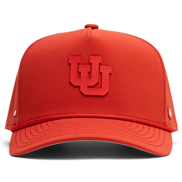 Suay University of Utah x Suay 5-panel snapback hat in All Red Apex - side view