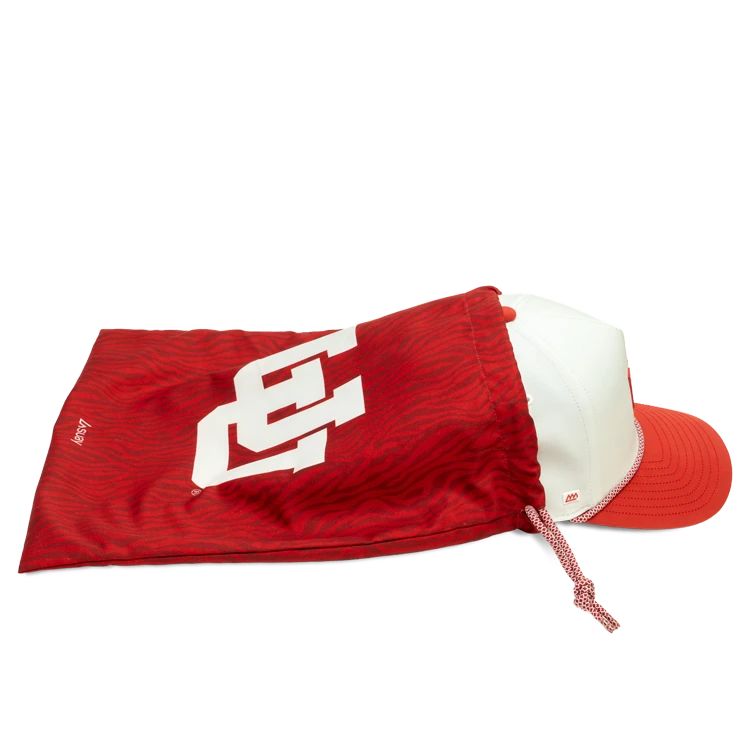 Suay University of Utah x Suay 5-panel snapback hat in Red / White Apex - angle 6