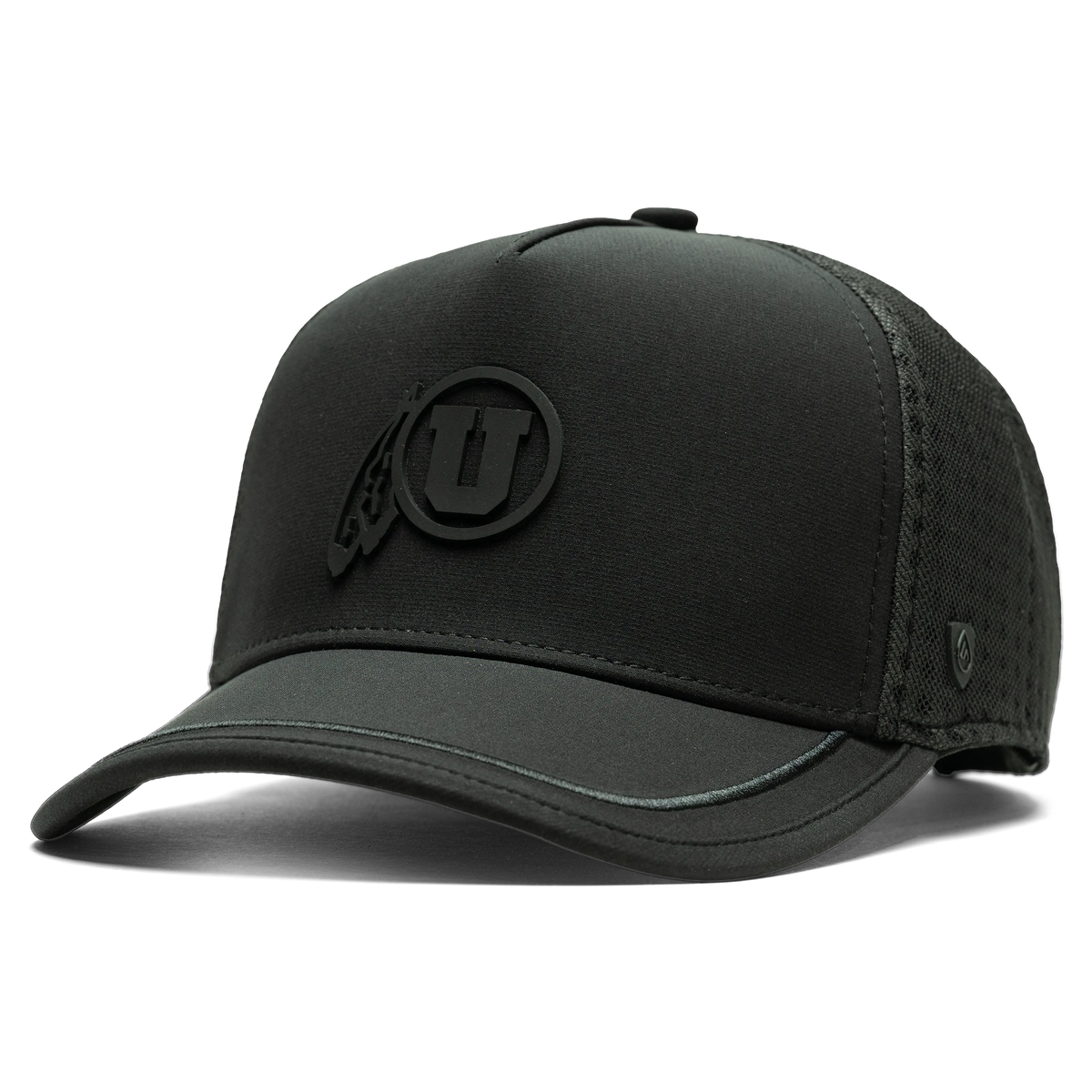 University of Utah x Suay - Black Apex Shift (Feather) hat - angle view