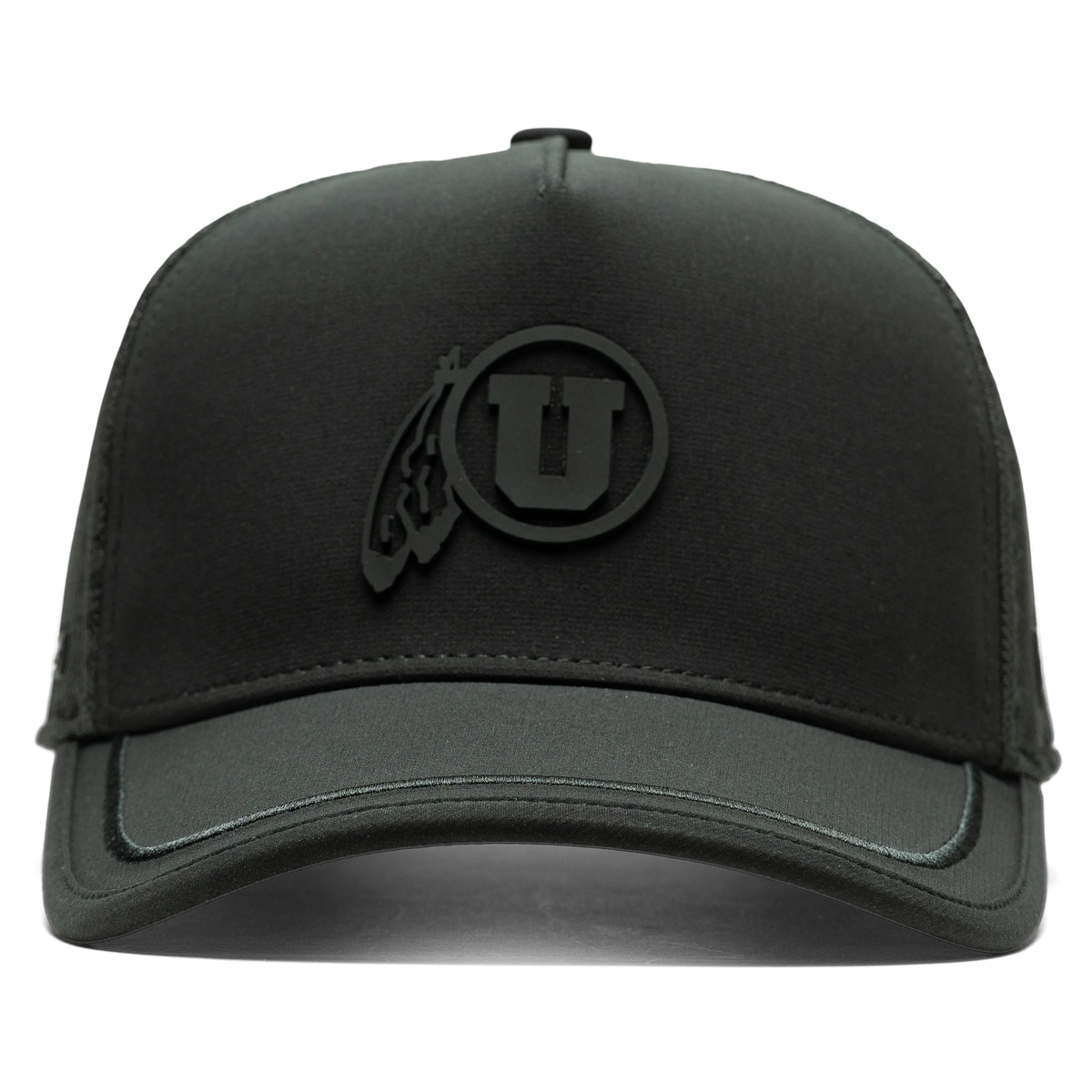 University of Utah x Suay - Black Apex Shift (Feather) hat - front view