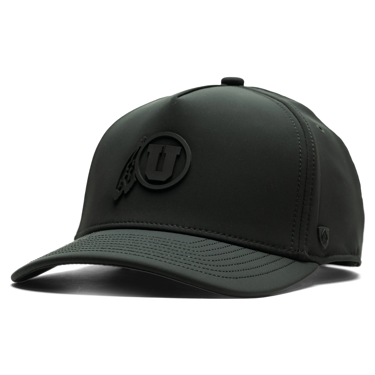 University of Utah x Suay - All Black Apex Toasty (Feather) hat - angle view