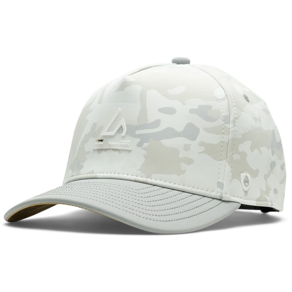 Suay Apex Toasty fleece-lined 5-panel snapback hat in White Camo - front view