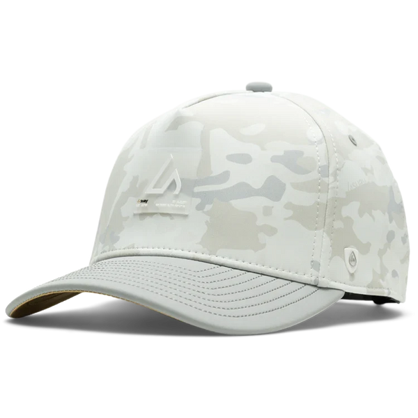 Suay Apex Toasty fleece-lined 5-panel snapback hat in White Camo - front view