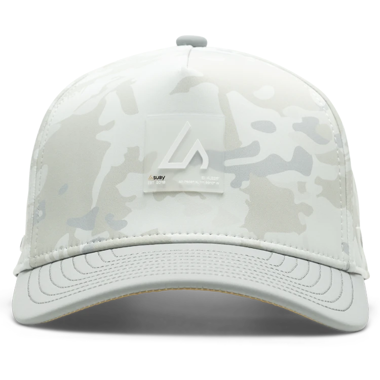 Suay Apex Toasty fleece-lined 5-panel snapback hat in White Camo - side view