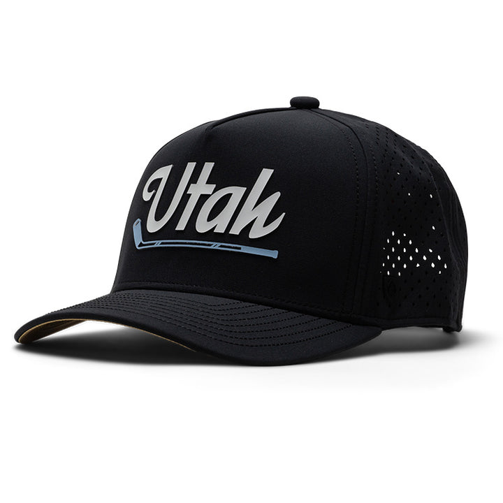 Suay Apex 5-panel snapback hat in Black - front view