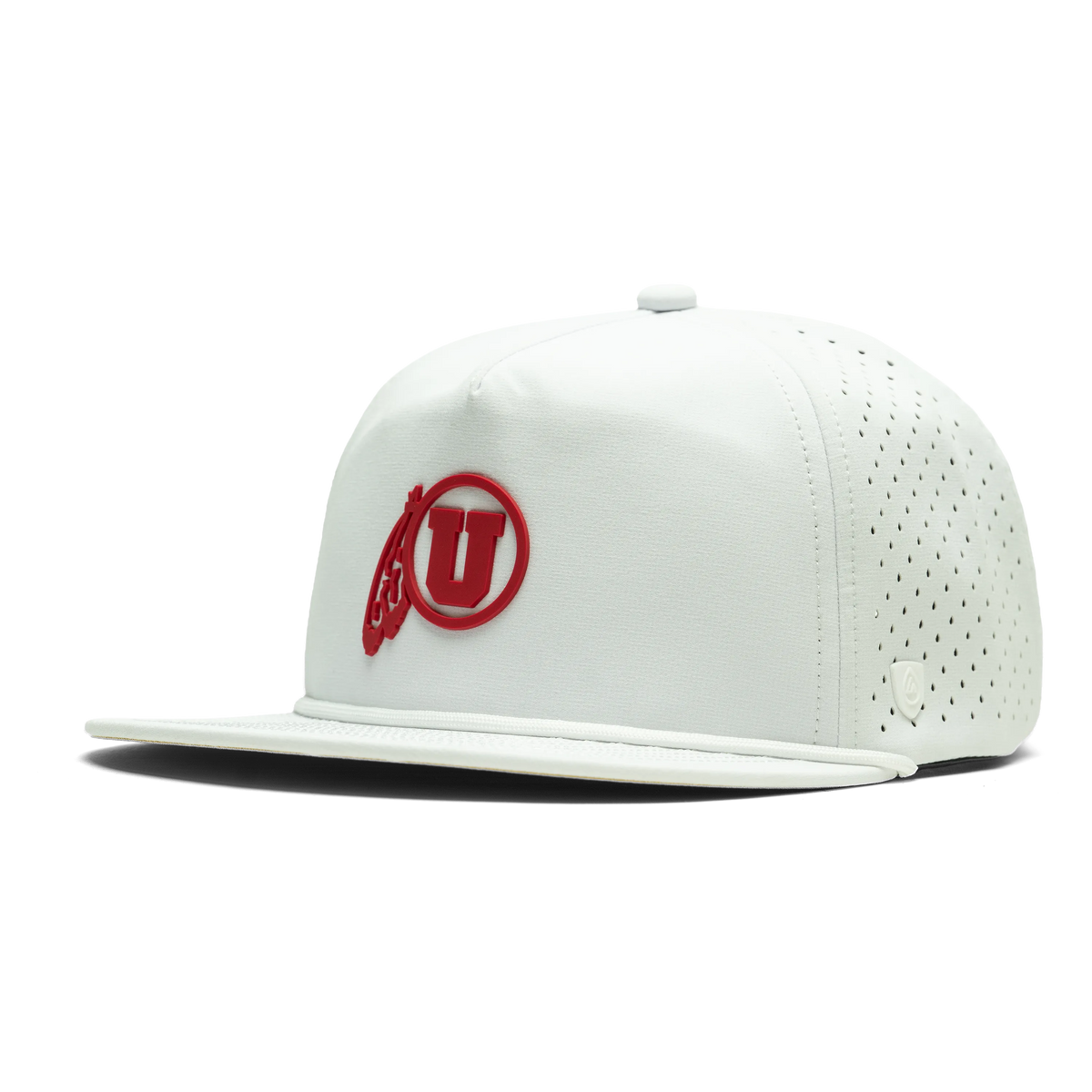 University of Utah x Suay - White Drift (Feather) hat - angle view