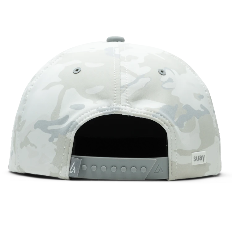 Suay Drift 5-panel rope-brim trucker hat in White Camo - back view