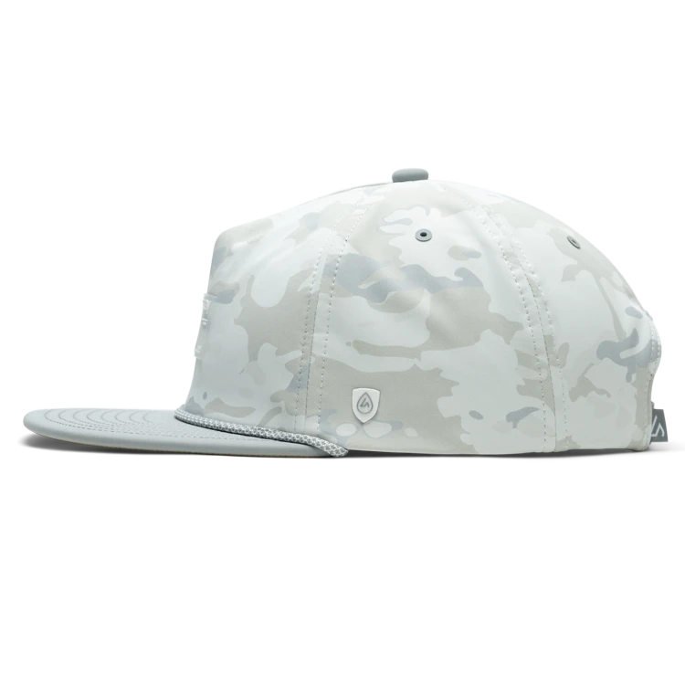 Suay Drift 5-panel rope-brim trucker hat in White Camo - side view