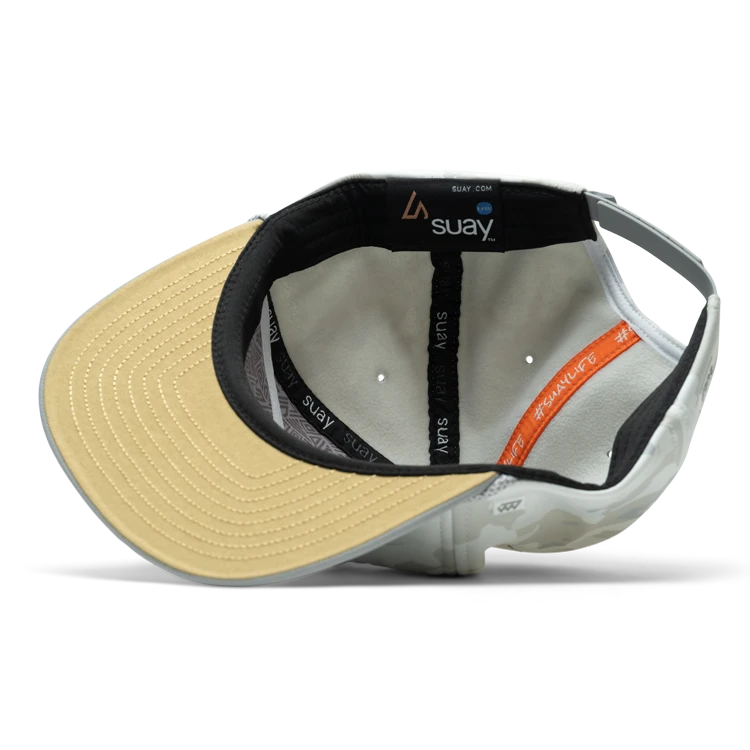 Suay Drift 5-panel rope-brim trucker hat in White Camo - detail view