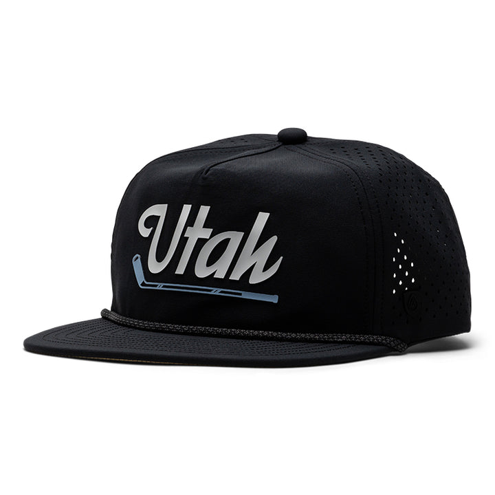 Suay Drift rope-brim snapback hat in Black - front view