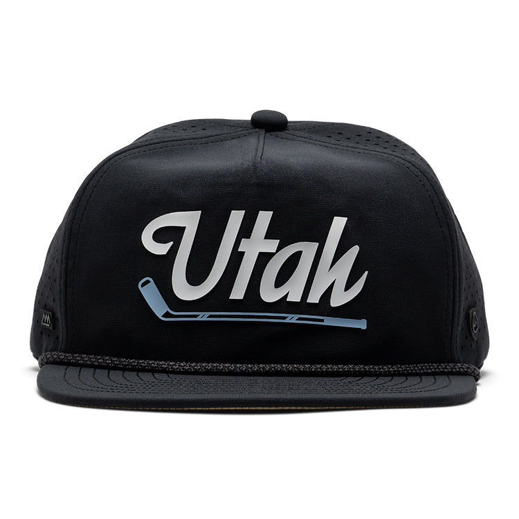 Suay Drift rope-brim snapback hat in Black - side view