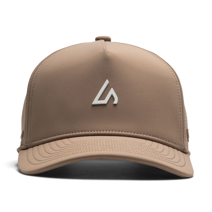Suay Apex Toasty fleece-lined 5-panel snapback hat in Dune / White - side view