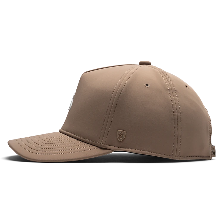 Suay Apex Toasty fleece-lined 5-panel snapback hat in Dune / White - back view
