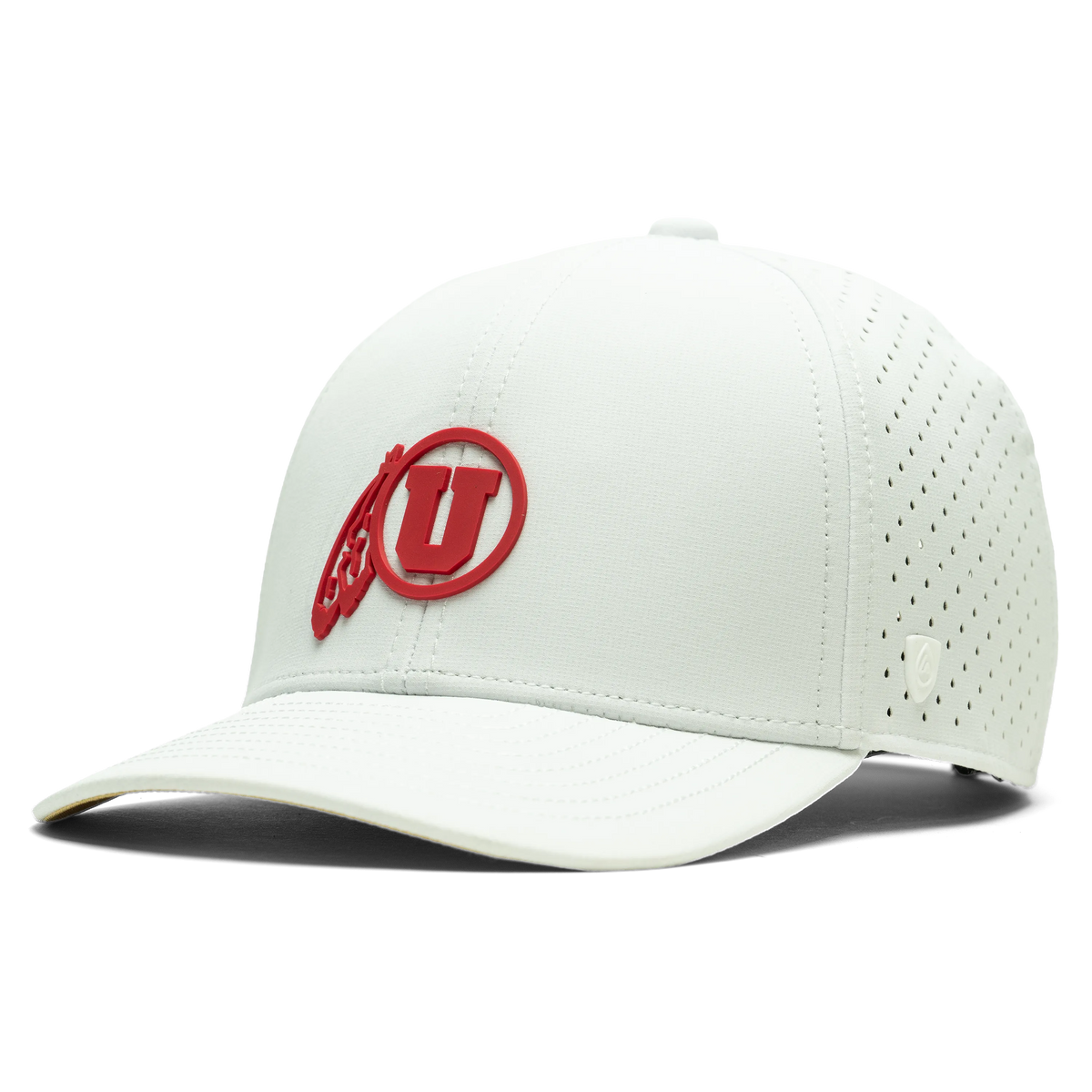 University of Utah x Suay - White Endurance (Feather) hat - angle view