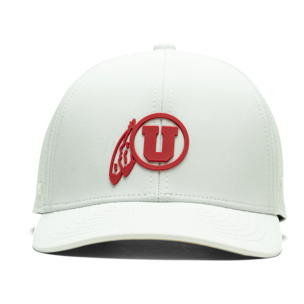 University of Utah x Suay - White Endurance (Feather) hat - front view