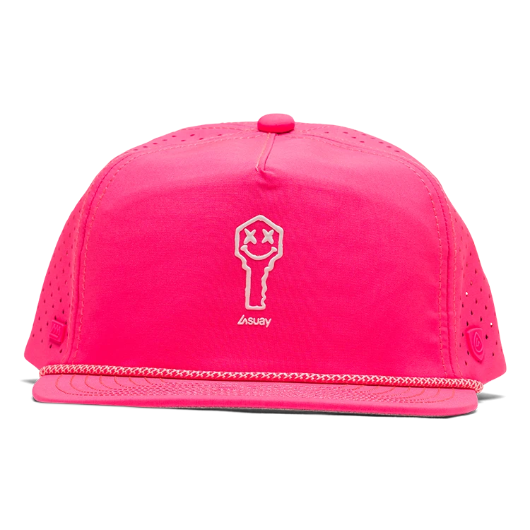 Suay Key x Suay rope-brim snapback hat in Drift Wild - Neon Pink - side view